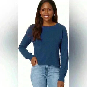NWT Bobi Los Angeles Cropped Boxy Top ~ Coast Blue ~ Large